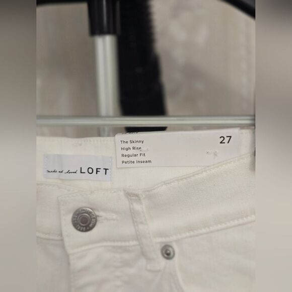 LOFT White Ankle Cropped Jeans NWT - Picture 4 of 4